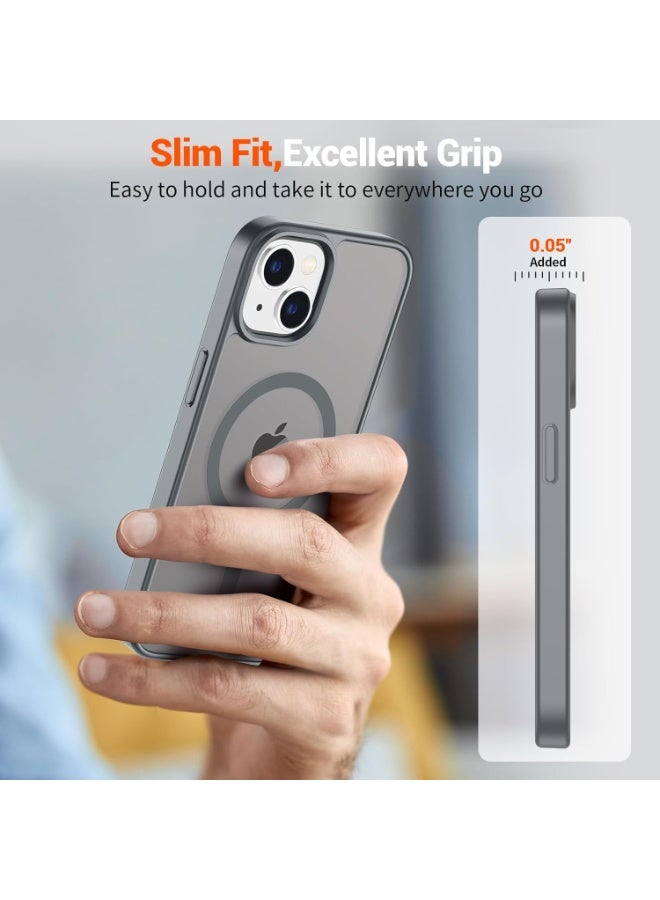 أكاليكس جراب مغناطيسي غير لامع لهاتف iPhone 15، حماية عالية الجودة من السقوط مع شريط مقاوم للصدمات، جراب خلفي شفاف غير لامع للهاتف (تيتانيوم طبيعي) - Image 3