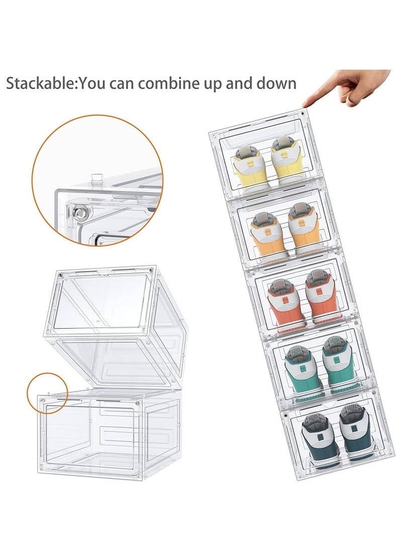 Set of 6 Clear Plastic Stackable Shoe Storage Boxes with Magnetic Doors, Lids and Customizable Interlocking Design, Multi-Purpose Durable Organizer Containers for Shoes, Books, Toys, Clothing and Jewelry - pzsku/Z22AD514C0A7B8313E31FZ/45/_/1735222199/3cad2094-7e2a-473d-a9b7-db4af5672305