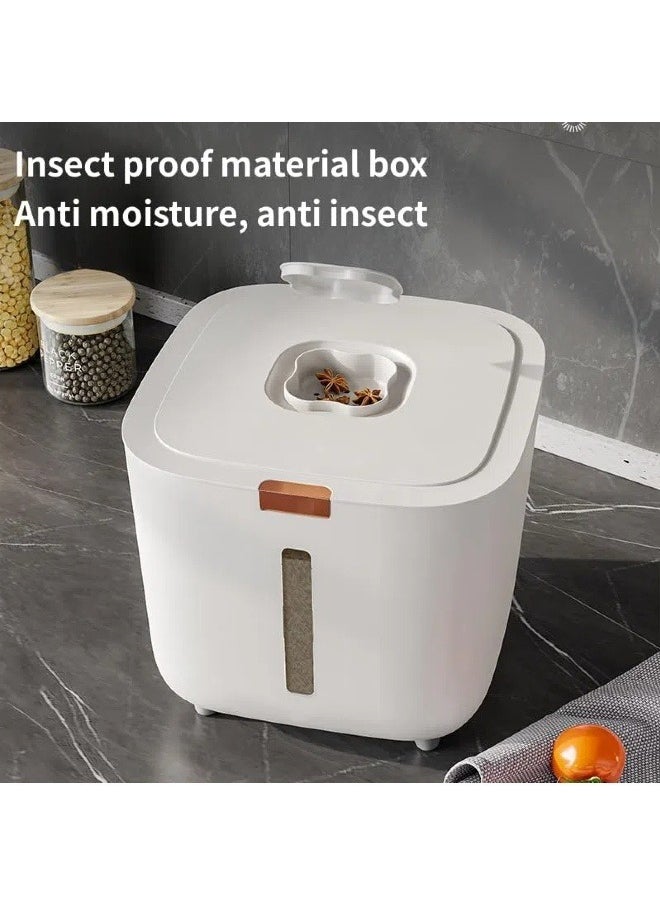 Generic - Rice Storage Container, Household Rice Bucket, Clear Plastic Grain Bucket, Sealed Household Grain Storage Bucket with Measuring Cup, Kitchen Multifunctional Grain Container - Image 1