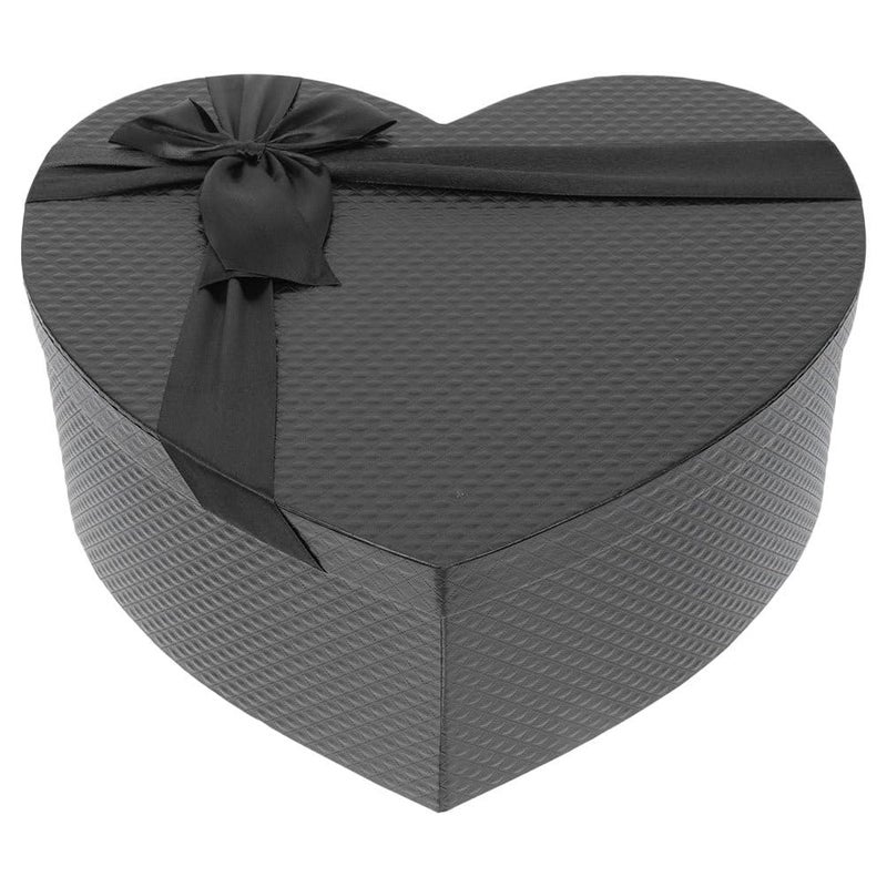 NUOBESTY Heart Shaped Box, Heart Box for Flowers Arrangements Empty Black with Lid for Valentine's Day, Mother's Day, Anniversary, Wedding, Party, Birthday - Image 1