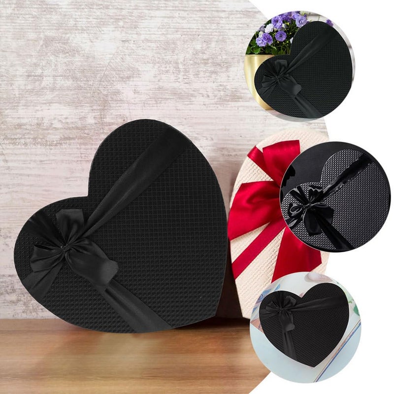 NUOBESTY Heart Shaped Box, Heart Box for Flowers Arrangements Empty Black with Lid for Valentine's Day, Mother's Day, Anniversary, Wedding, Party, Birthday - Image 4