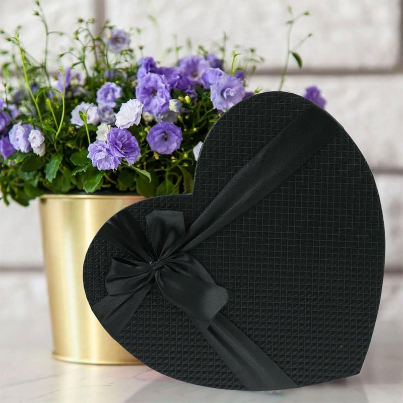 NUOBESTY Heart Shaped Box, Heart Box for Flowers Arrangements Empty Black with Lid for Valentine's Day, Mother's Day, Anniversary, Wedding, Party, Birthday - Image 5