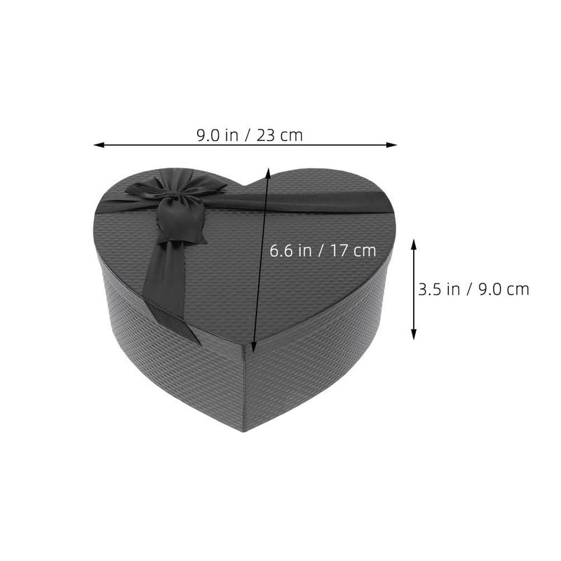 NUOBESTY Heart Shaped Box, Heart Box for Flowers Arrangements Empty Black with Lid for Valentine's Day, Mother's Day, Anniversary, Wedding, Party, Birthday - Image 2