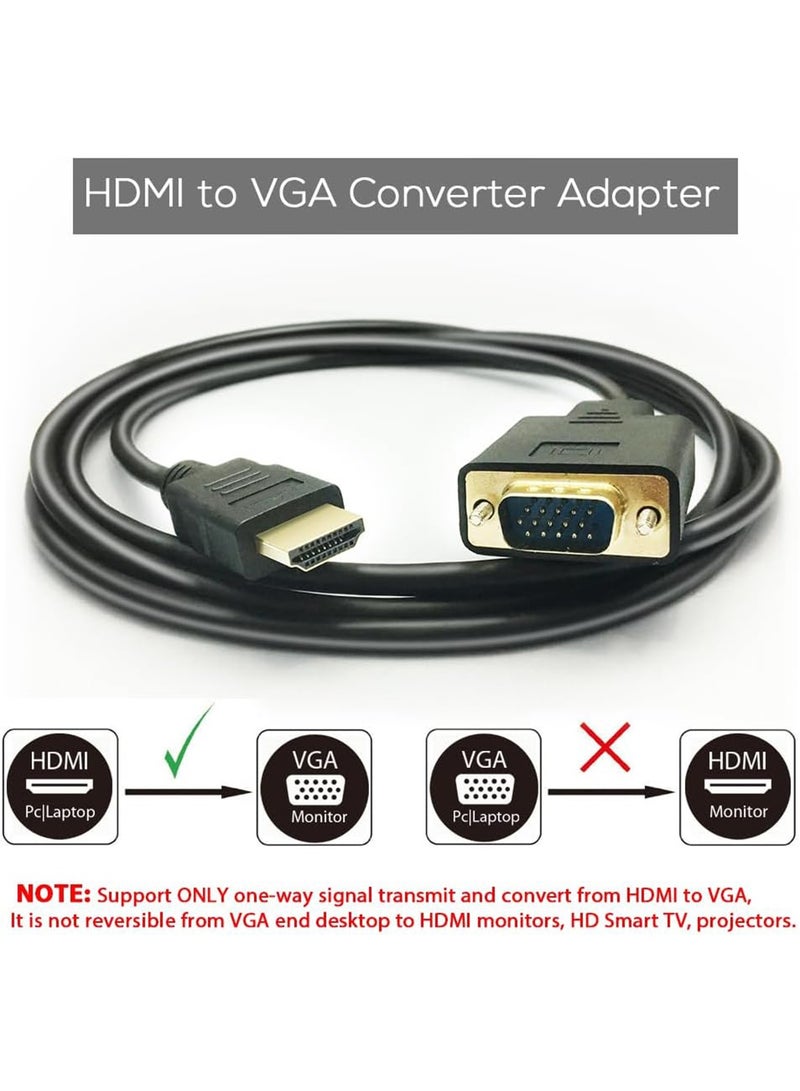 HDMI to VGA Cable 1.8m 1080P HDMI Male to VGA Male Video Converter Cord Compatible with Laptop Desktop PC DVD Monitor Projector HDTV 15 Pin D-SUB - Image 5
