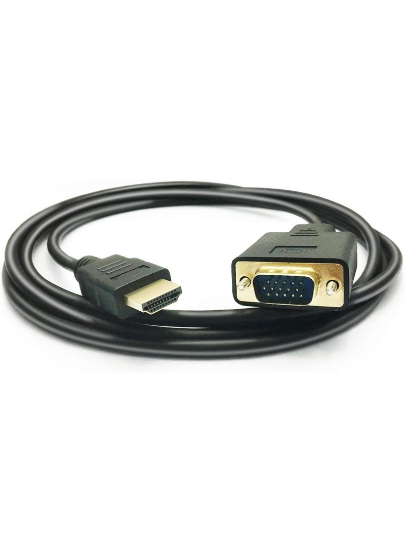 HDMI to VGA Cable 1.8m 1080P HDMI Male to VGA Male Video Converter Cord Compatible with Laptop Desktop PC DVD Monitor Projector HDTV 15 Pin D-SUB - Image 1