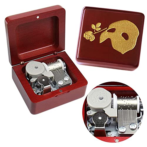 Sinzyo Masquerad Music Box Vintage Wood Carved Wind Up Musical Box Gift for ChristmasBirthdayValentines Day A - Image 1