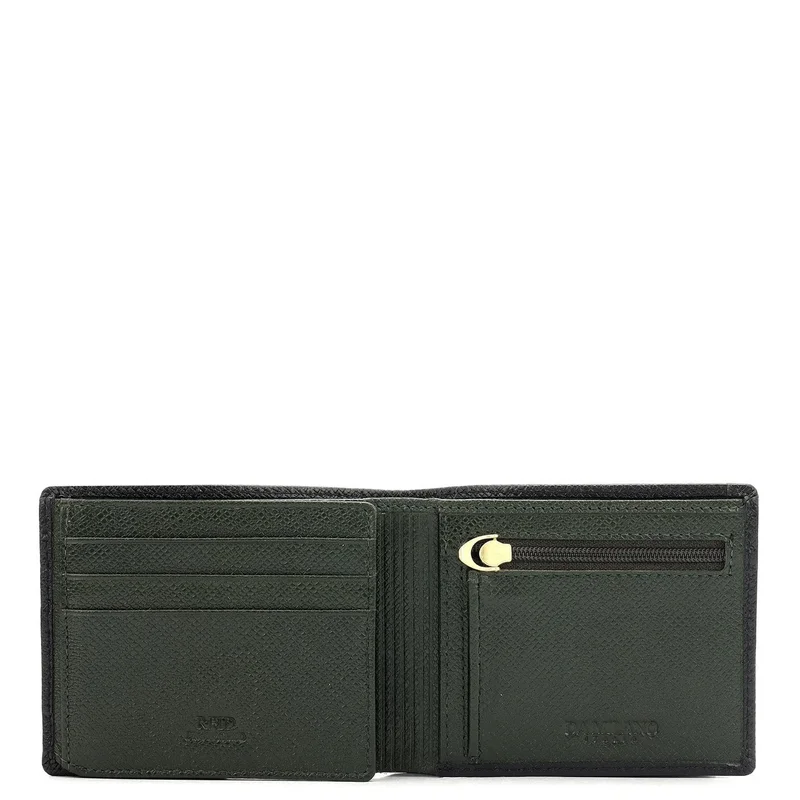 Da Milano Da Milano Men's Genuine Leather Bifold Wallet - Petrol Green (MW-10351A)