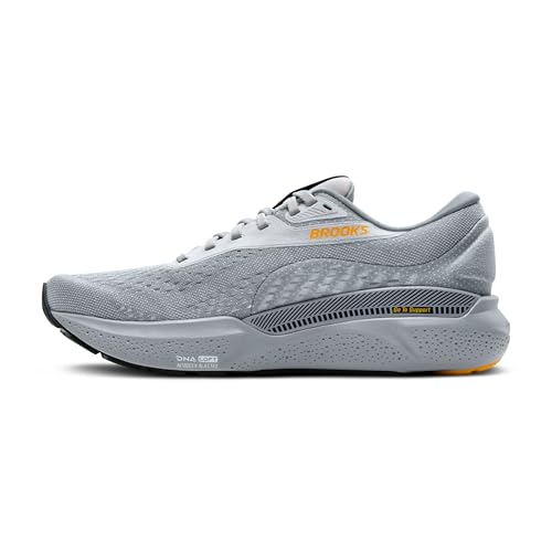 Brooks Men’s Adrenaline GTS 24 Supportive Running Shoe - Alloy/White/Gold Fusion - 8 Medium - Image 5