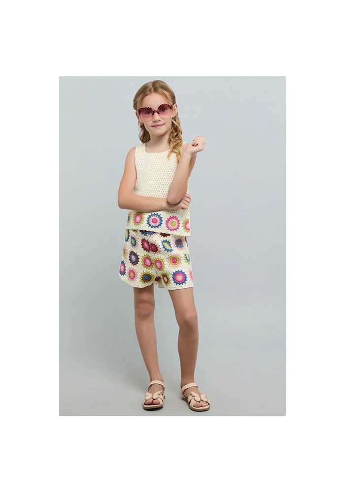 R&b Crochet Shorts with Elastic Waist