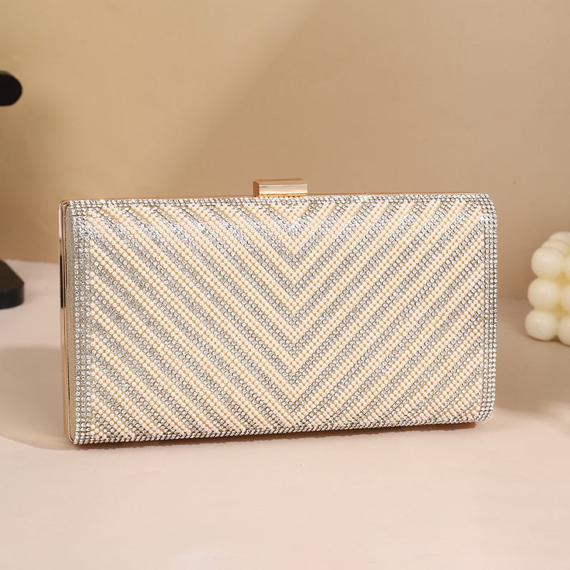 New Fashion High-End Evening Bag Bright Flash Diamond Clutch Pure Handmade Rhinestone Light Luxury Crossbody Bag - Image 5