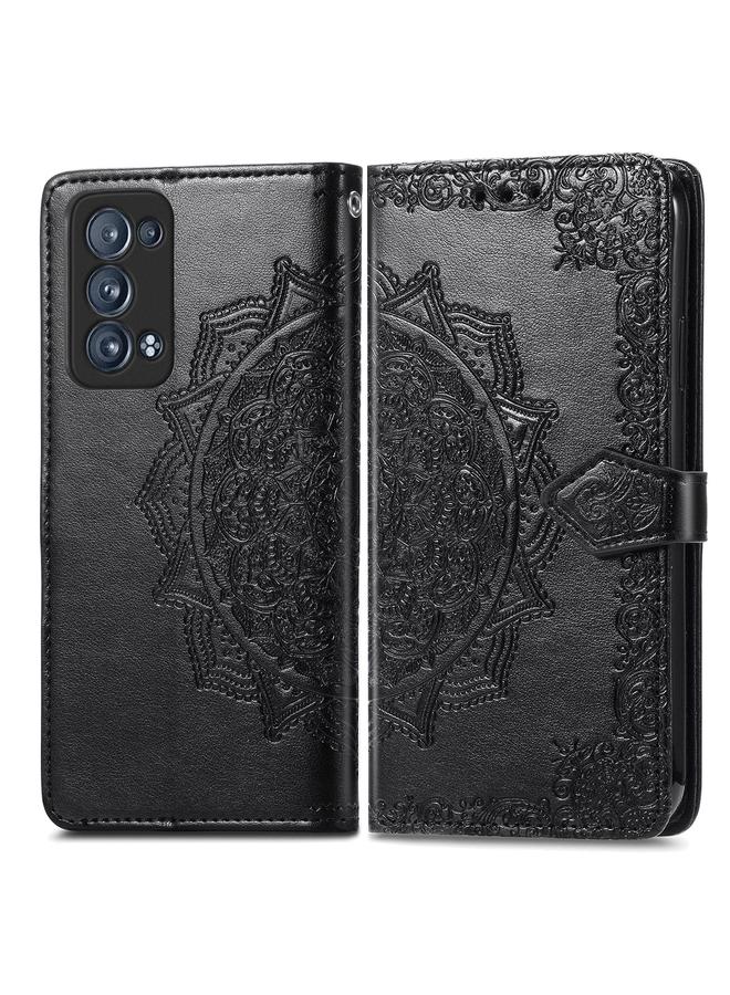 S-TOP Case For OPPO Reno6 Pro+ 5G Mandala Flower Embossed Horizontal Flip Leather Case with Holder & Three Card Slots & Wallet & Lanyard - Image 2