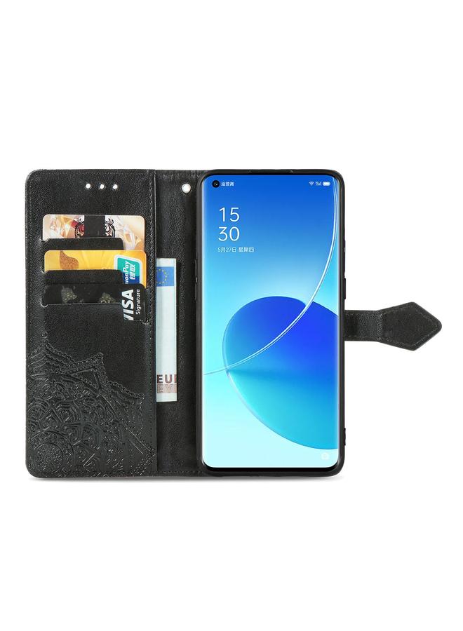 S-TOP Case For OPPO Reno6 Pro+ 5G Mandala Flower Embossed Horizontal Flip Leather Case with Holder & Three Card Slots & Wallet & Lanyard - Image 3