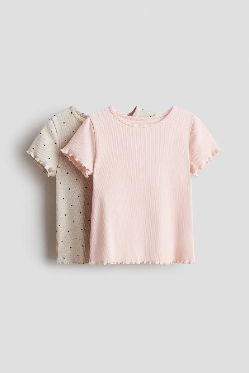 H&M 2-pack ribbed cotton T-shirts