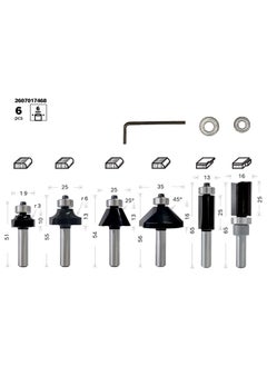 BOSCH Bosch Router Bit Set 6 pcs Trim&Edging 6m, for hand held routers, plam routers | Model: 2607017468  - Image 4