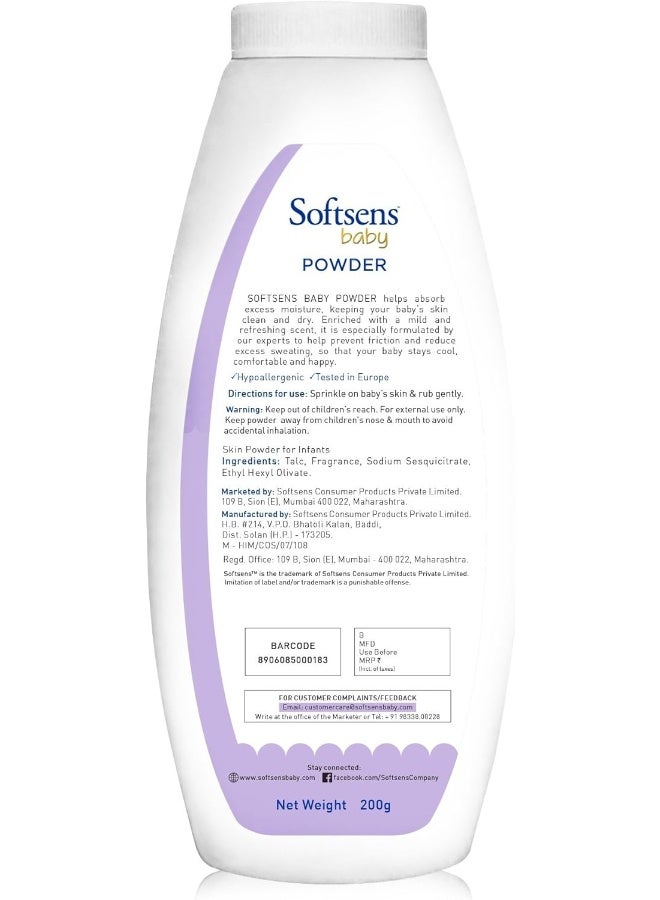 Softsens Baby Powder with Olive, Clove Leaf & Patchouli Oil 200g - Image 2