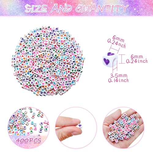 Looconi Amaney 400Pcs 6x6mm White Acrylic Colorful Heart sheap Cube Beads Mixed Colors Square Shape Loose Beads for Jewelry Making - Image 2