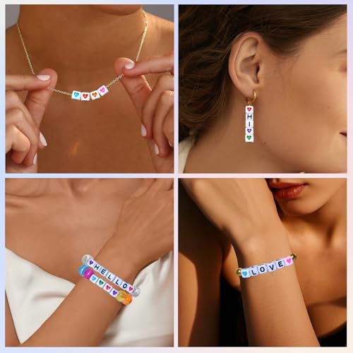 Looconi Amaney 400Pcs 6x6mm White Acrylic Colorful Heart sheap Cube Beads Mixed Colors Square Shape Loose Beads for Jewelry Making - Image 5