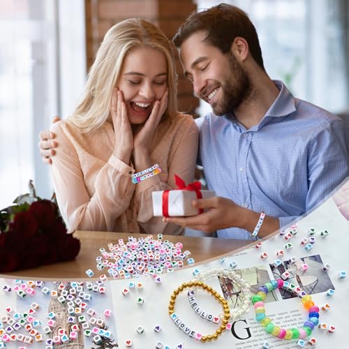 Looconi Amaney 400Pcs 6x6mm White Acrylic Colorful Heart sheap Cube Beads Mixed Colors Square Shape Loose Beads for Jewelry Making - Image 4
