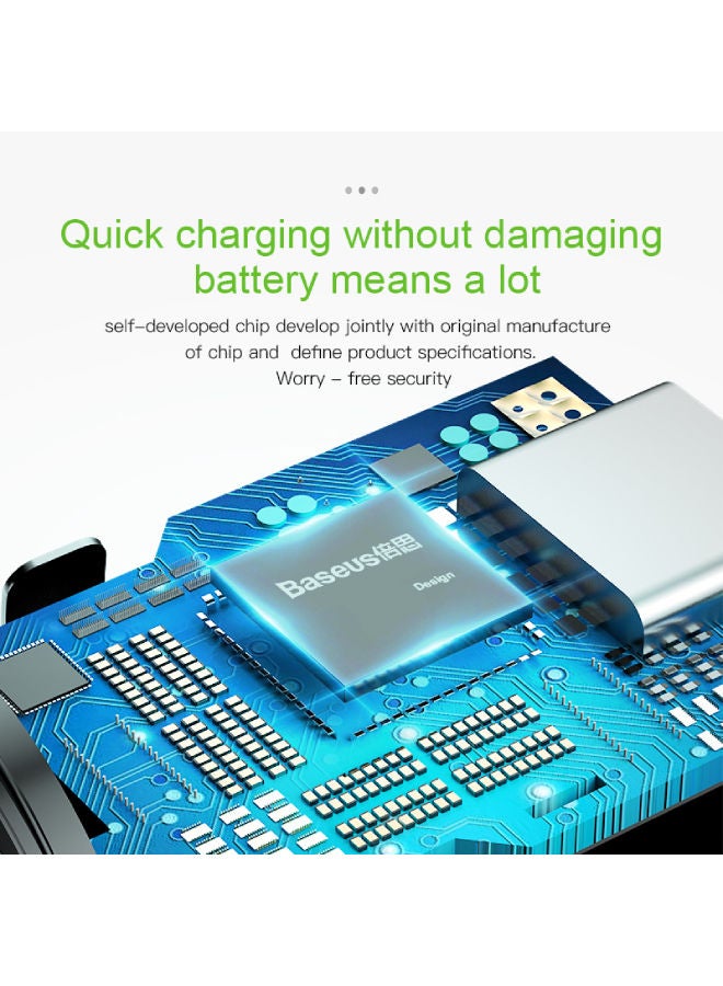 بيسوس شاحن هاتف محمول بمنفذي USB للسيارة أسود - Image 4