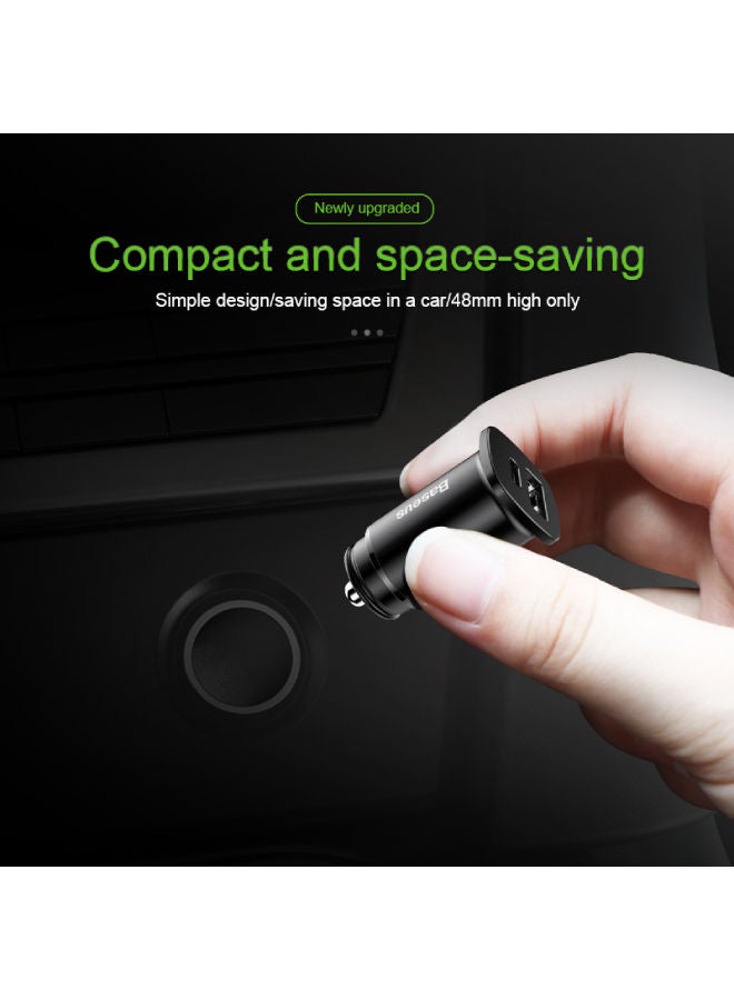 بيسوس شاحن هاتف محمول بمنفذي USB للسيارة أسود - Image 5