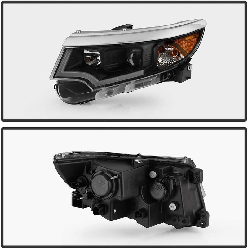 ACANII Black Housing LED DRL Projector Headlights for 2011-2014 Ford Edge (Halogen Model Only) - Image 2