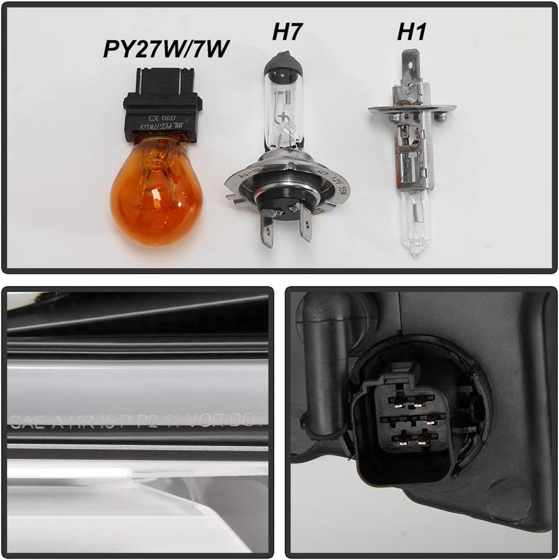 ACANII Black Housing LED DRL Projector Headlights for 2011-2014 Ford Edge (Halogen Model Only) - Image 5