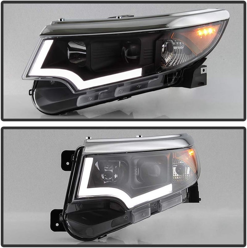 ACANII Black Housing LED DRL Projector Headlights for 2011-2014 Ford Edge (Halogen Model Only) - Image 3