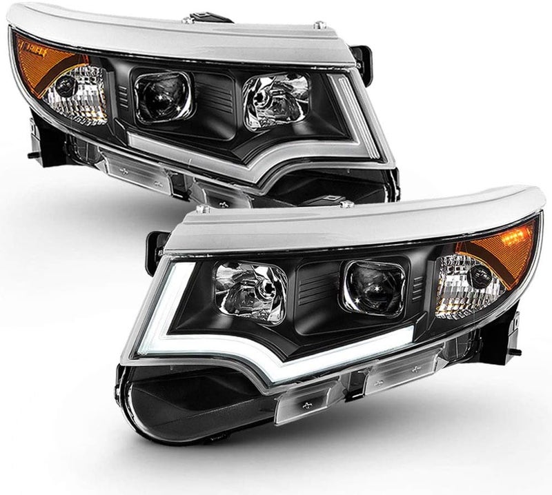 ACANII Black Housing LED DRL Projector Headlights for 2011-2014 Ford Edge (Halogen Model Only) - Image 1