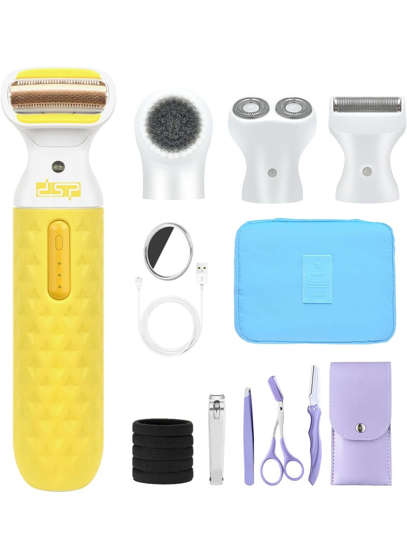 DSP - DSP® Bikini Trimmer - Waterproof Wireless Epilator Razor for Women, All in One Perfect Legs Shaver, Skin-Friendly Yellow Epilator for Women Bikini Area - Image 1
