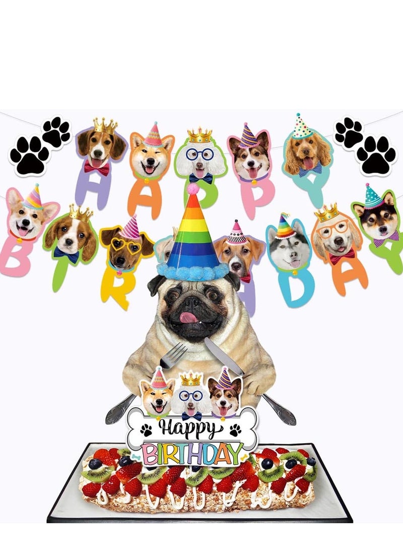 Mordely Dog Birthday Party Decorations Kit: Happy Birthday Banner, Puppy Cake & Cupcake Toppers, Pet-Themed Garland, Paw Print Party Favors for Dog Lovers, 1st Birthday Supplies for Cats & Pets - Image 4