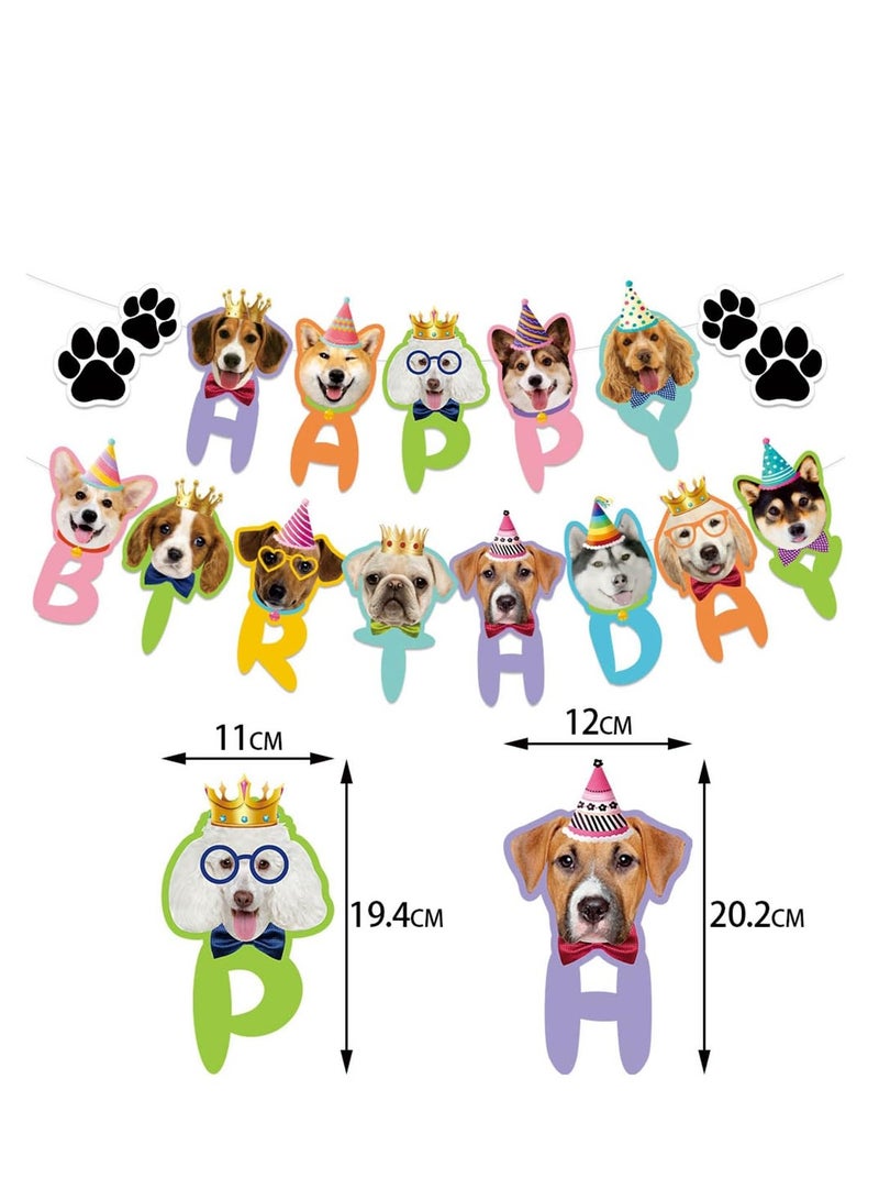 Mordely Dog Birthday Party Decorations Kit: Happy Birthday Banner, Puppy Cake & Cupcake Toppers, Pet-Themed Garland, Paw Print Party Favors for Dog Lovers, 1st Birthday Supplies for Cats & Pets - Image 5