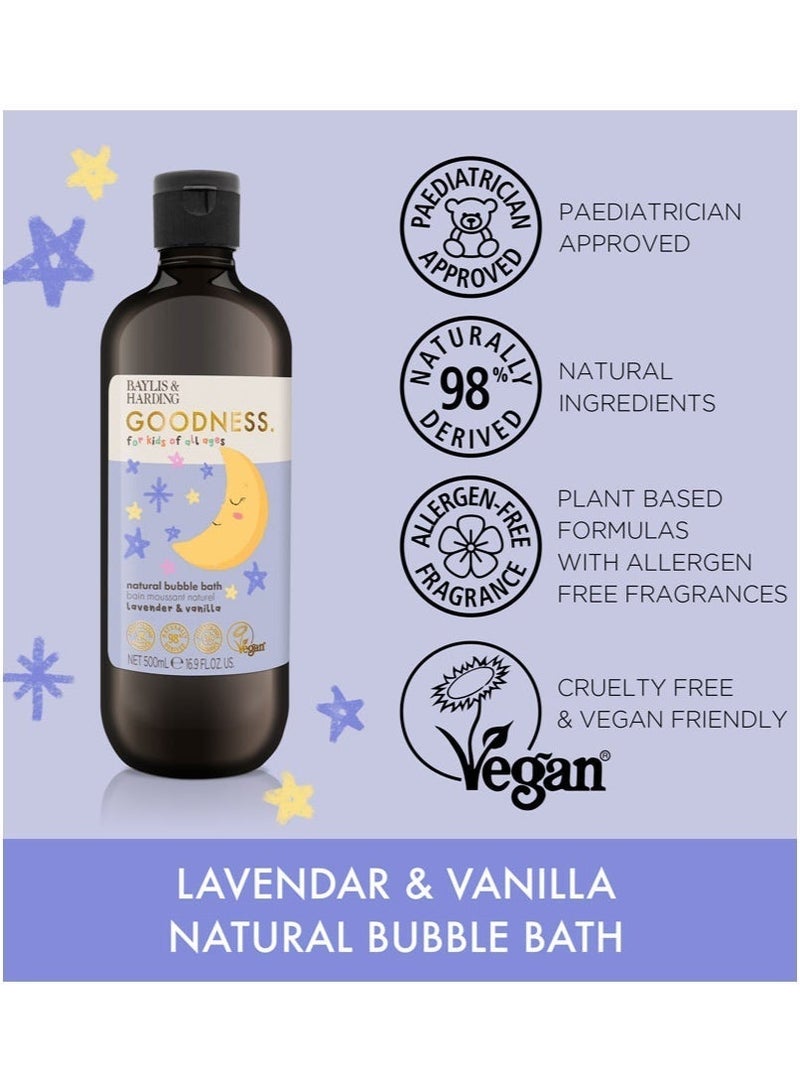 Baylis & Harding Goodness Kids Lavender and Vanilla Bubble Bath, 500ml | Naturally-Derived Formula | Calming Fragrance | Pediatrician Approved | Ideal for Newborns and Eczema-Prone Skin - Image 2