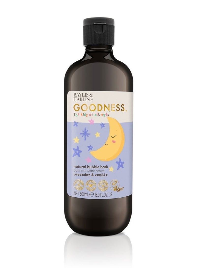 Baylis & Harding Goodness Kids Lavender and Vanilla Bubble Bath, 500ml | Naturally-Derived Formula | Calming Fragrance | Pediatrician Approved | Ideal for Newborns and Eczema-Prone Skin - Image 1