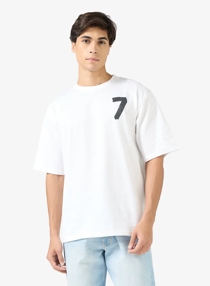 Seventy Five Graphic Print Oversized T-Shirt
