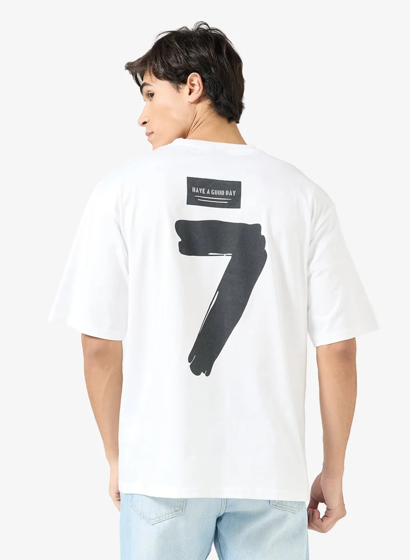Seventy Five Graphic Print Oversized T-Shirt