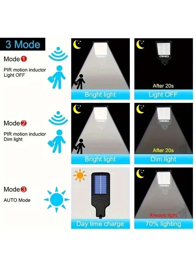 Generic 1pc Outdoor Solar Street Light Human Body Induction Garden Light With Remote Control LED Wall Light Waterproof Garden Light  - Image 4