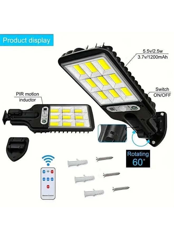 Generic 1pc Outdoor Solar Street Light Human Body Induction Garden Light With Remote Control LED Wall Light Waterproof Garden Light  - Image 2