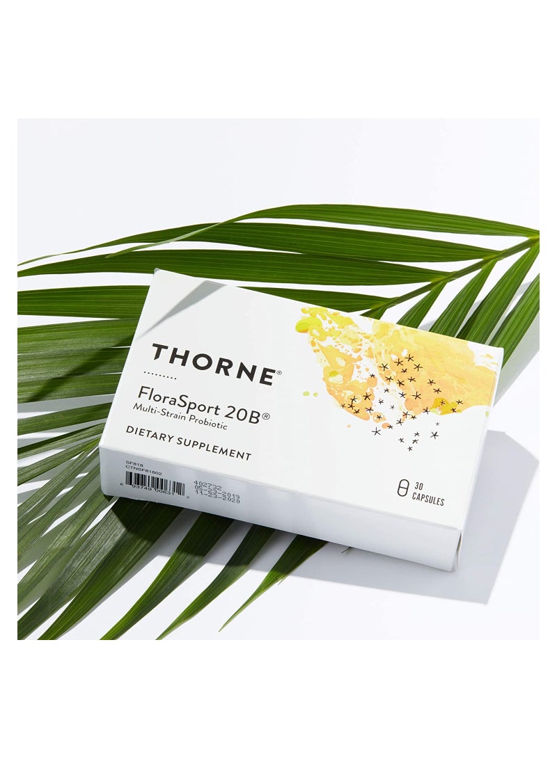 Thorne FloraSport 20B Multi-Strain Probiotic  30 Capsules Dietary Supplement - Image 4