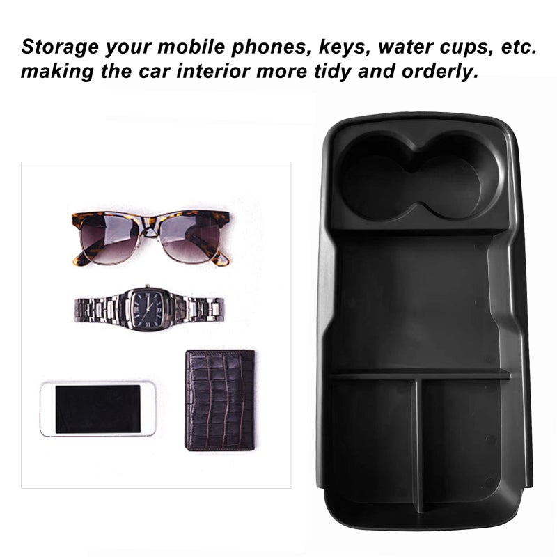 Lower Center Console Organizer Tray: Black Abs Material - Wear & Corrosion Resistant Internal Storage for Kia EV6 2022 2023 Car Interior - Image 2