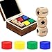 Pagather Fun Left Right Roll Dice Game Set Include 3 1inch Wooden Dices 48 Pcs Chips in Wooden Box Easy to Store and Carry Around for TravelWood - Image 2