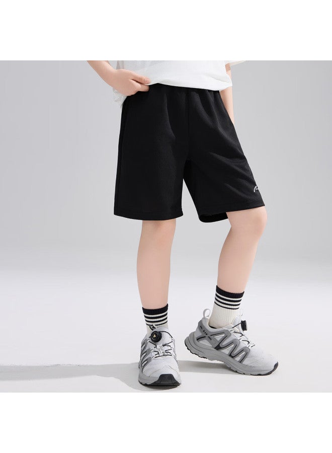 Ask Junior Children's Clothing, Kids' Pants, Summer Wear, Quick-dry Boys' Shorts, Sports Casual Five-point Pants, Youth Mid-length Pants, Black, Size 150