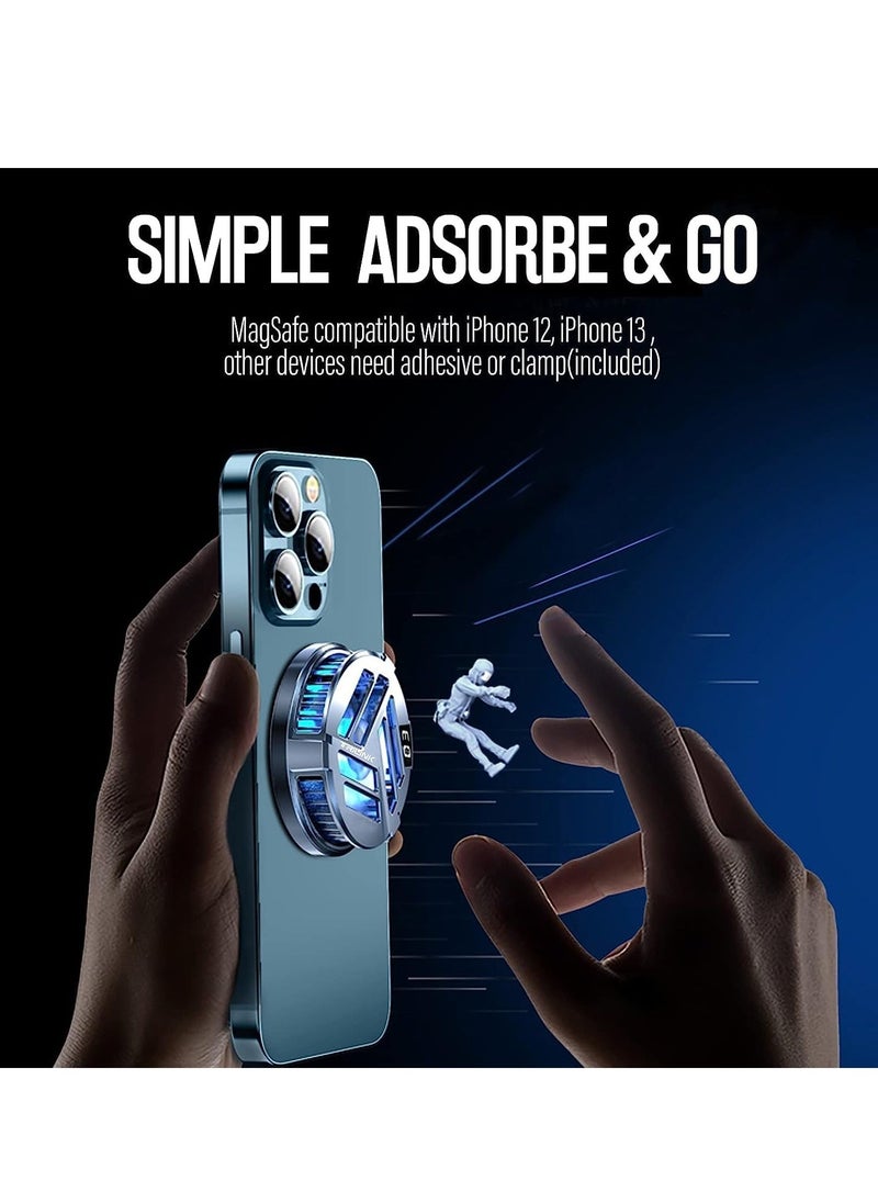 Loquat Magnetic Phone Cooler with Wireless Charging, Phone Cooling Fan for iPhone Android for iPad and Tablet, Phone Radiator with RGB LEDs and Universal Clamp for Gaming, for iPhone 12 13 for MagSafe - Image 3