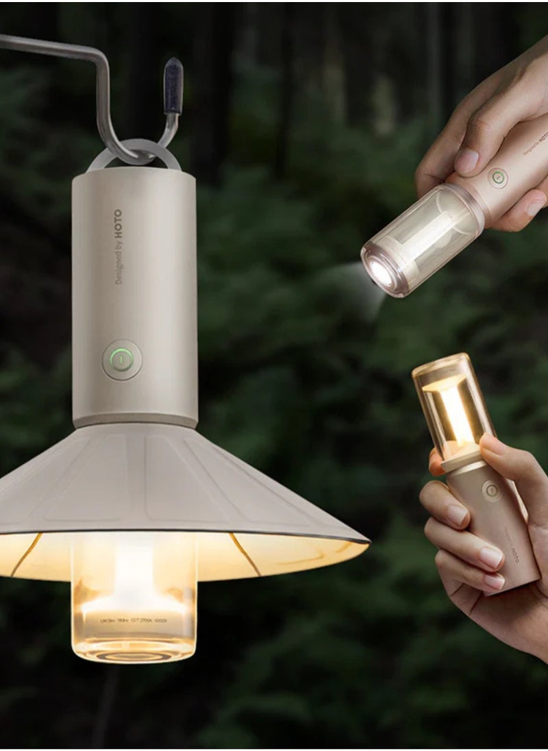 HOTO 3-in-1 Camping Light, USB Rechargeable, IPX6 Waterproof, Multi-Mode Illumination, Compact & Lightweight – QWLYD001  - Image 2