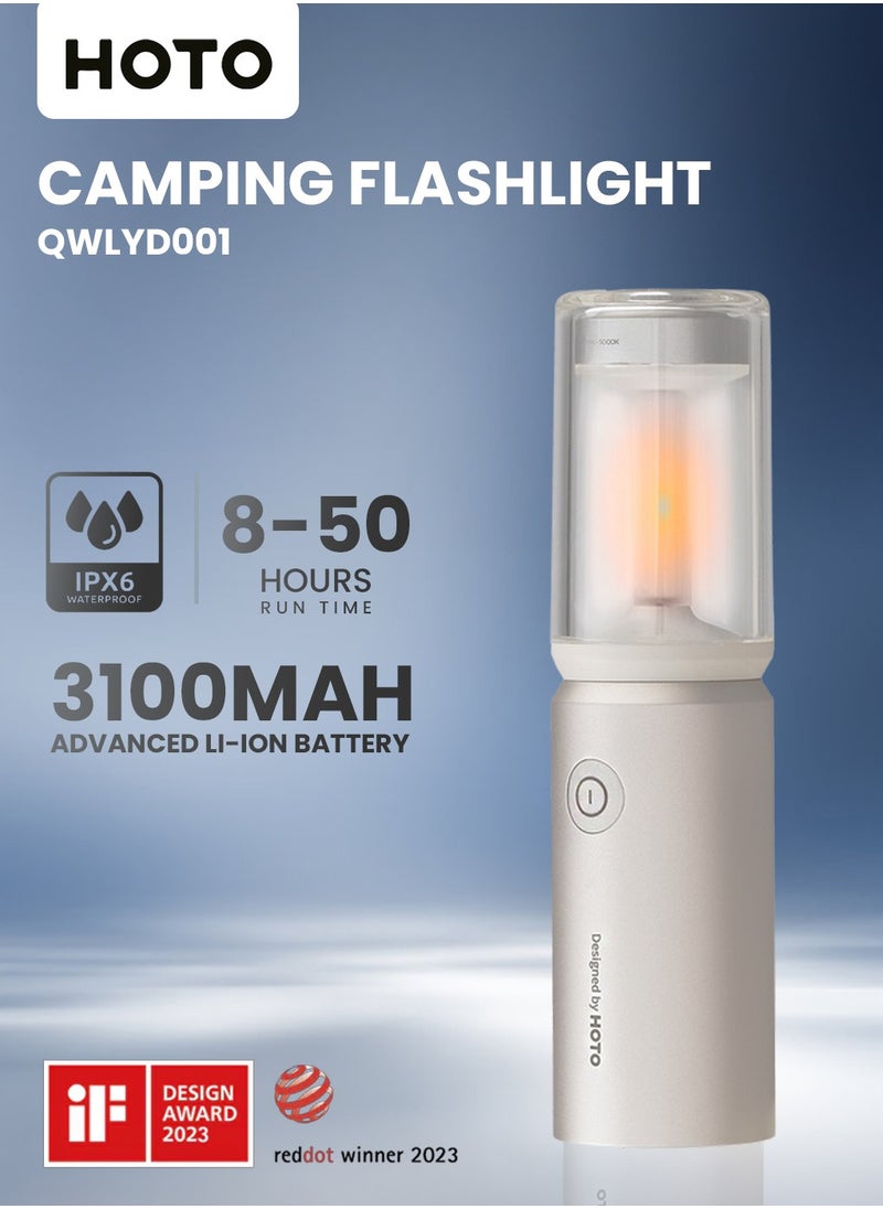 HOTO 3-in-1 Camping Light, USB Rechargeable, IPX6 Waterproof, Multi-Mode Illumination, Compact & Lightweight – QWLYD001  - Image 1