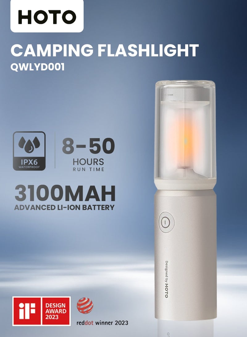 HOTO 3-in-1 Camping Light, USB Rechargeable, IPX6 Waterproof, Multi-Mode Illumination, Compact & Lightweight – QWLYD001 - Image 2