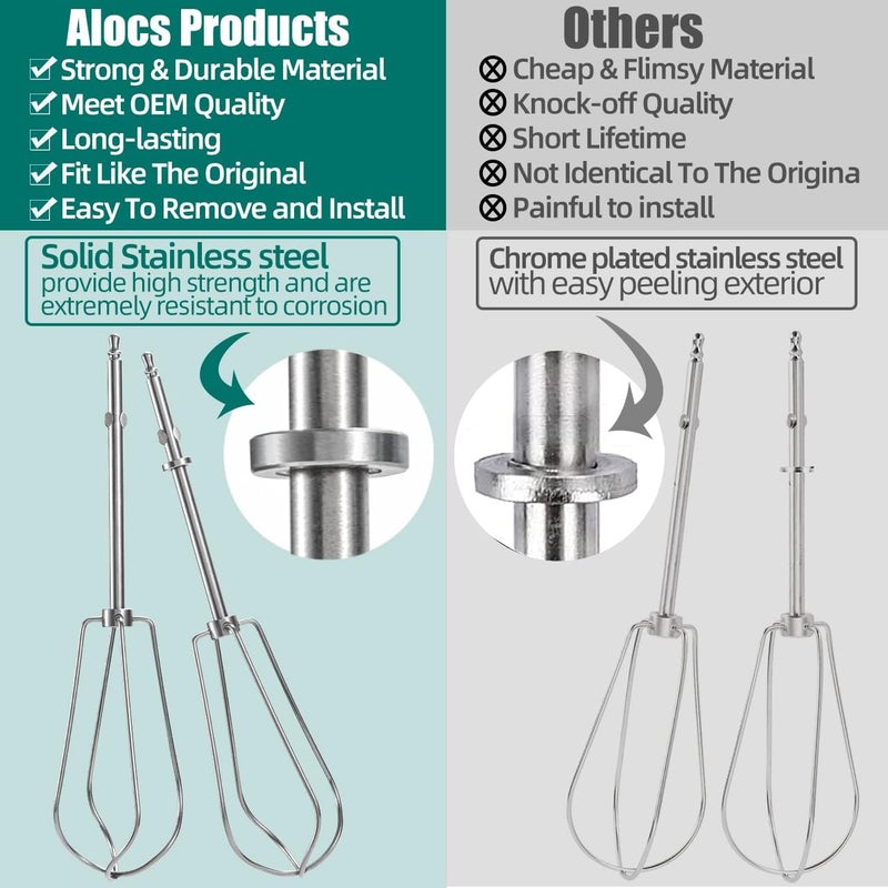 ALOCS بدائل خفاقة اليد لطراز كويزينارت - سلسلة CHM HM-50 HM-70 CHM-3 CHM-7PK، قطع خفاقة من الفولاذ المقاوم للصدأ # CHM-BTR ملحقات خفاقة - مجموعة من 2 - Image 3