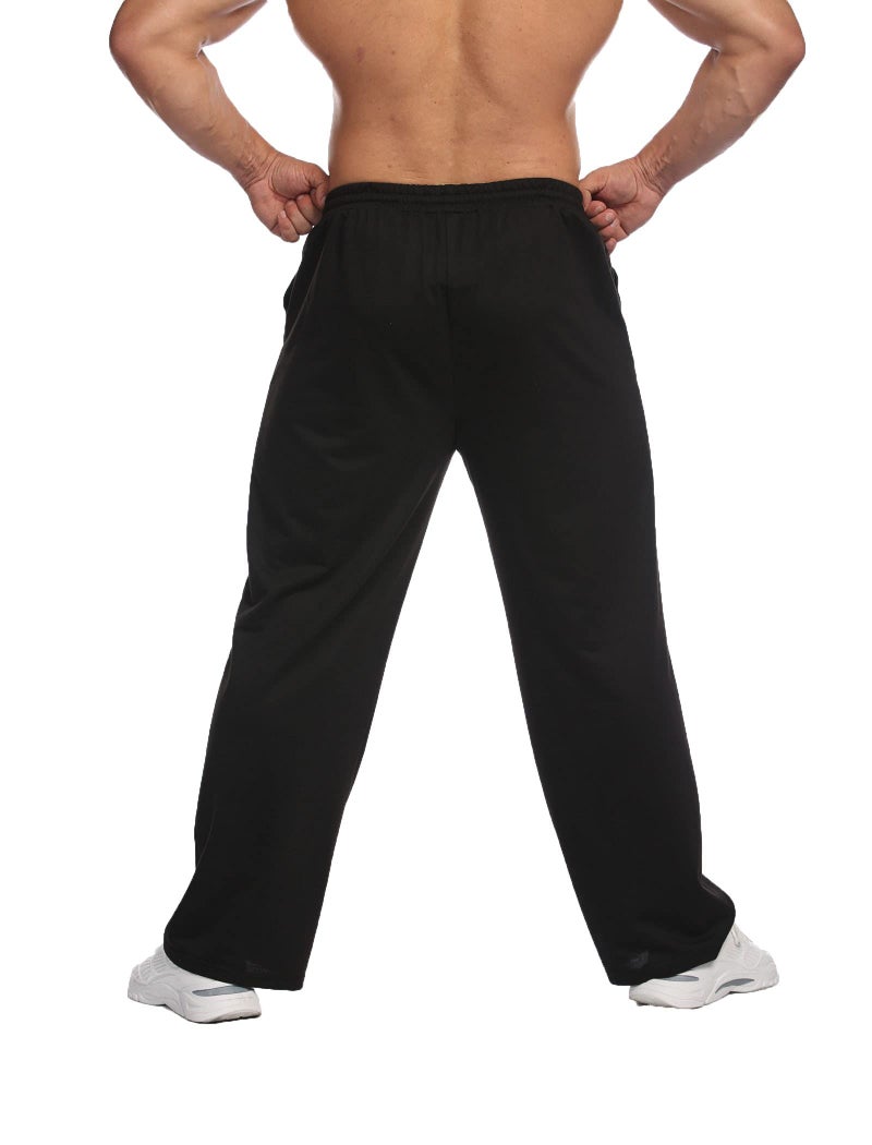 Deyeek Men's Loose Fit Sweatpants Open Bottom Mens Sweat Pants Wide Leg Joggers Sweatpants with Pockets Black Sweatpants Men - Image 2