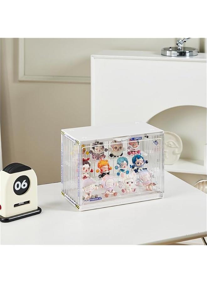 Clear Display Case for Figures, 3 Tier Adjustable Display Stand, Acrylic Display Box with Magnetic Door, Dustproof Showcase for Collectibles Mini Funko Pop Popmart Action Figures (Clear-1 Pack) - Image 3