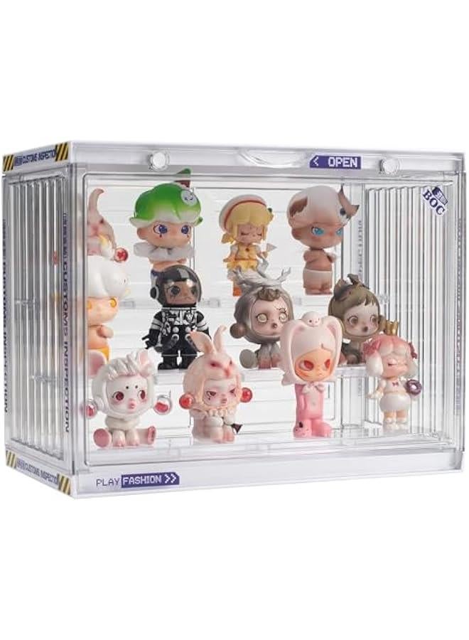 Clear Display Case for Figures, 3 Tier Adjustable Display Stand, Acrylic Display Box with Magnetic Door, Dustproof Showcase for Collectibles Mini Funko Pop Popmart Action Figures (Clear-1 Pack) - Image 1