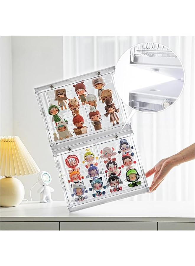 Clear Display Case for Figures, 3 Tier Adjustable Display Stand, Acrylic Display Box with Magnetic Door, Dustproof Showcase for Collectibles Mini Funko Pop Popmart Action Figures (Clear-1 Pack) - Image 4